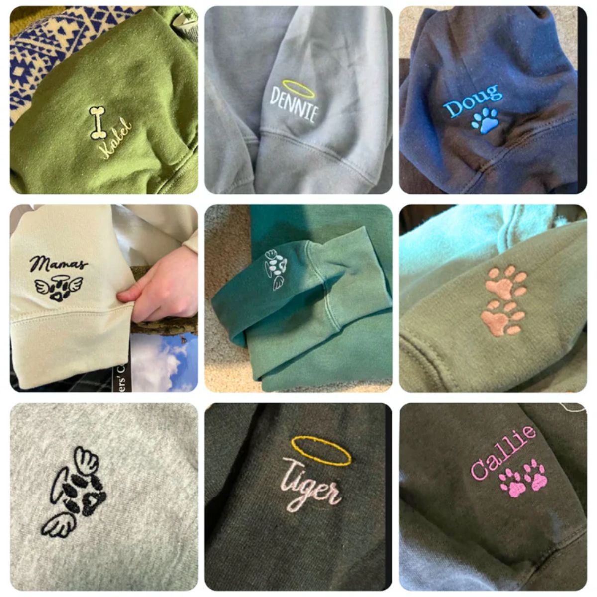 Custom Cat Portrait Embroidered Hoodie - Personalized Cat Face Sweatshirt with Name - Cat Lover Gift
