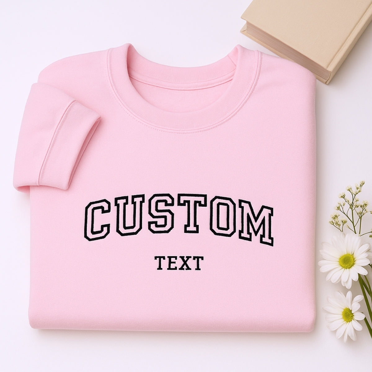 Varsity Custom Text Embroidered Hoodie - Personalized Words & Names Gift