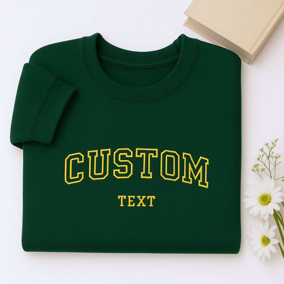 Varsity Custom Text Embroidered Hoodie - Personalized Words & Names Gift