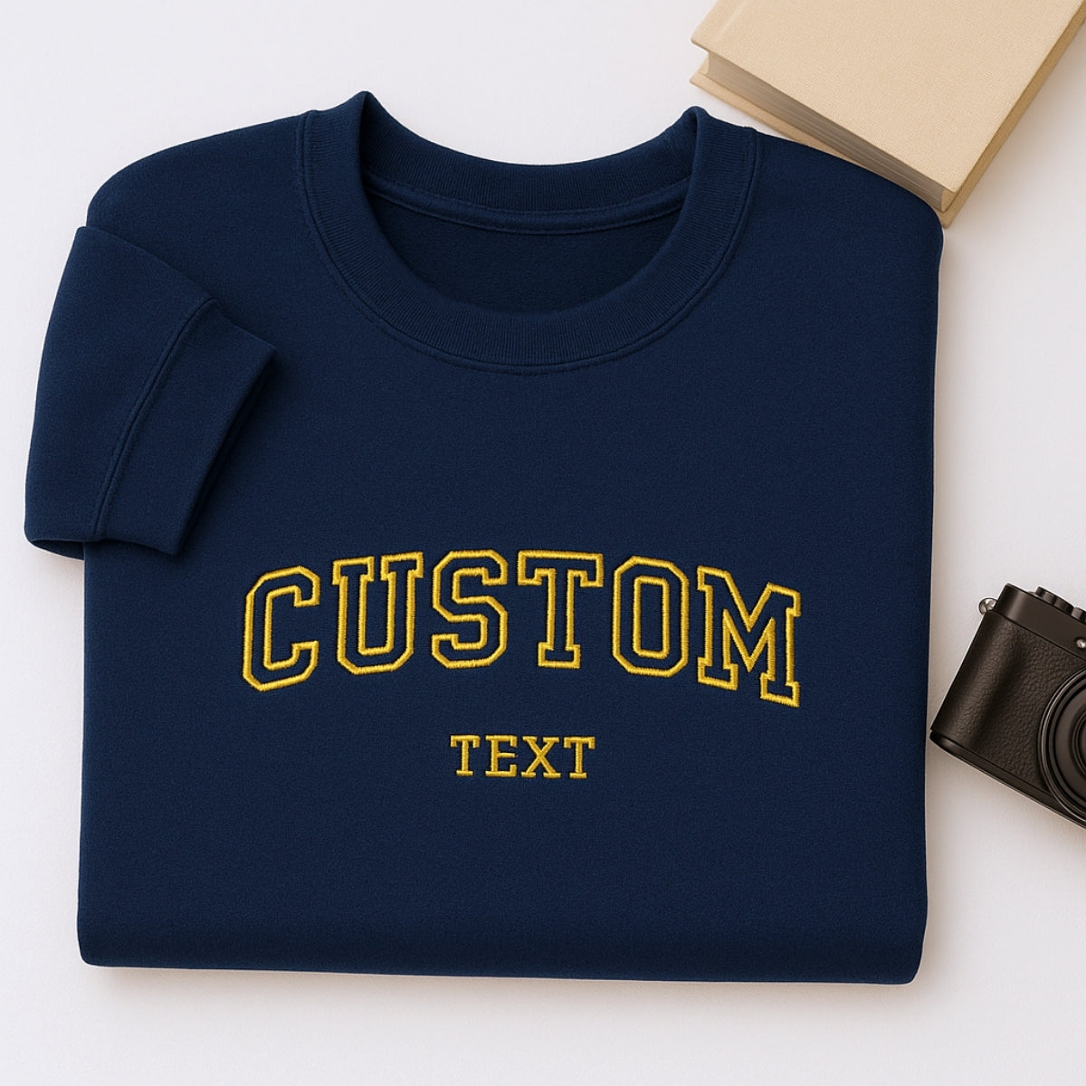 Varsity Custom Text Embroidered Hoodie - Personalized Words & Names Gift