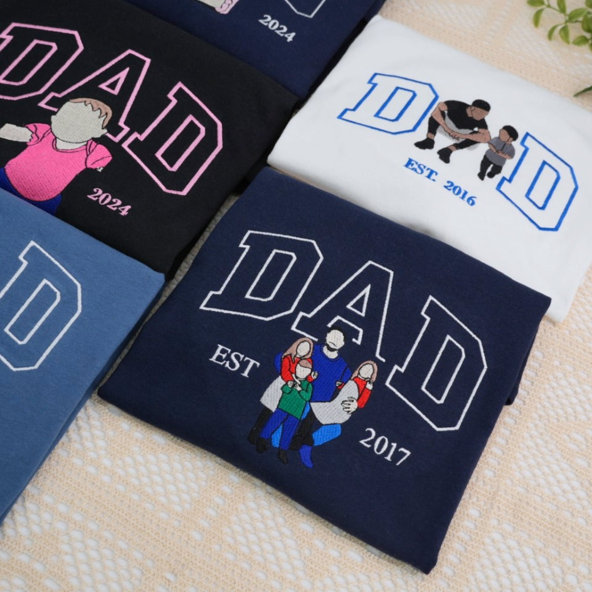 Dad Daughter Custom Embroidered Hoodie - Personalized Father Sweatshirt - Perfect Father's Day Gift