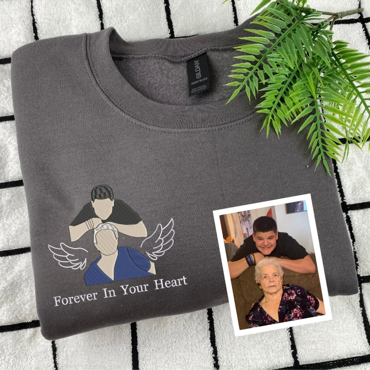 Grandma Family Portrait Custom Embroidered Hoodie - Personalized Sweatshirt - Grandmother Gift