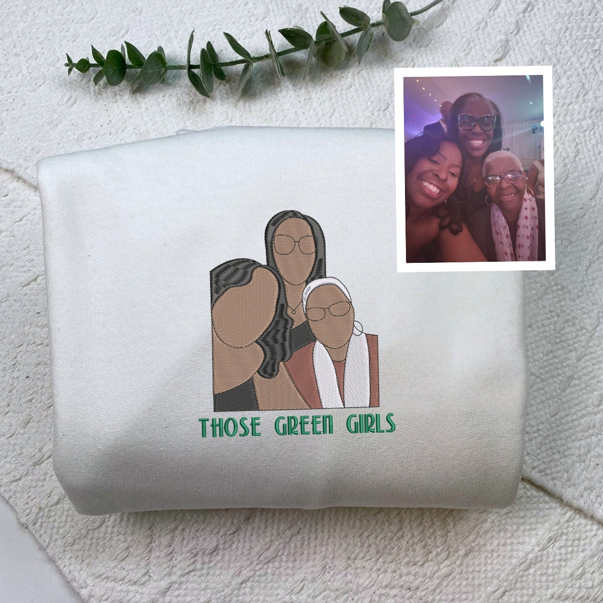 Grandma Family Portrait Custom Embroidered Hoodie - Personalized Sweatshirt - Grandmother Gift