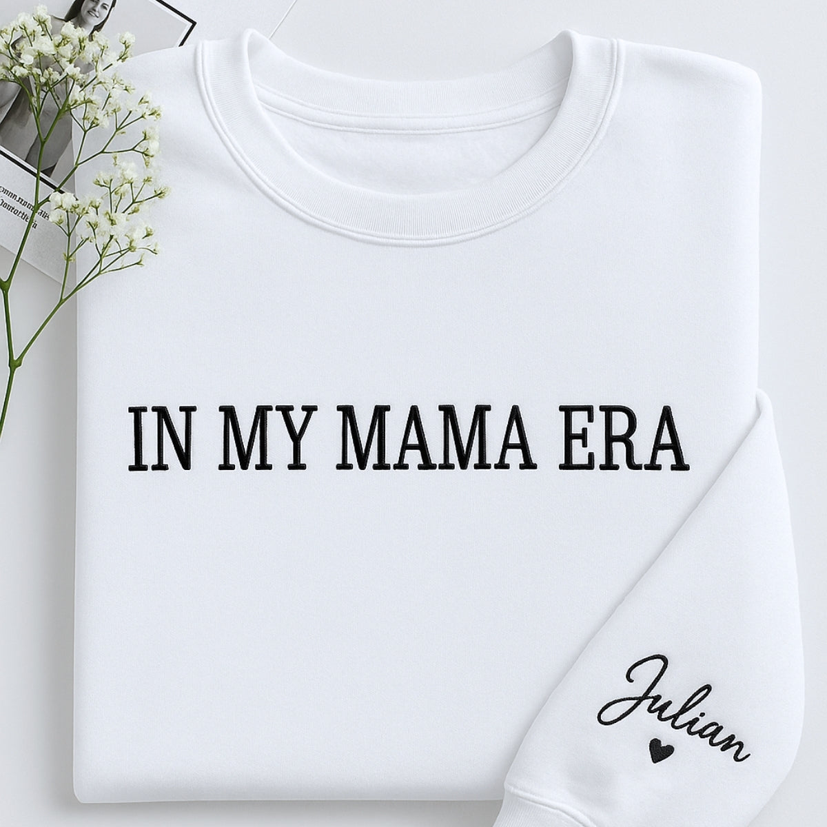 Mama Era Custom Embroidered Sweatshirt - Personalized Name - Mother's Day Gift